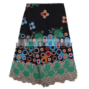 African New Arrival Wax Lace Fabric Material Cotton Ankara Embroidery Wax Print Fabric L170727001 thumbnail-3