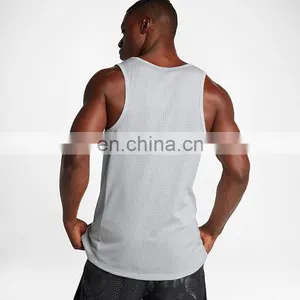 Wholesale Plain White Compression Fitness Gym Tank Top Men thumbnail-2