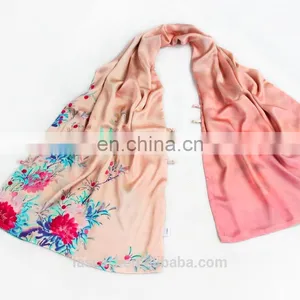Red Peony 100% Pure Silk Women Scarf thumbnail-1