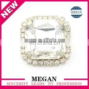 Silver Square Rhinestone Buttons For Hair Bow /Shoes Wedding Accessories Supplies thumbnail-5