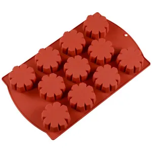 Free Sample Food Grade Heat Resistant Nontoxic Silicone Cake Mold Baking Mousse Pudding Mold Tool 11holes Flower Shape thumbnail-2