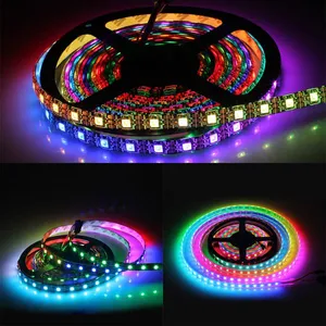 5 M 5050 RGB LED Bande WS2812B 60 LEDs/m Smart Led Pixel Bande, Noir/Blanc PCB WS2812 IC, WS2812B IP30/IP65/IP67 DC5V thumbnail-5