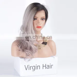 Human Hair Full Lace Wigs Under 100 Silver Gray Hair Full Lace Wig thumbnail-3
