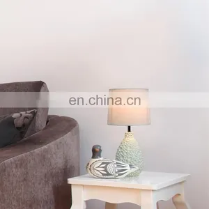 China Wholesale Custom Ceramic Base Uneven Surface Nordic Office Home Matte Blue Bedside Lamps for Hotel thumbnail-5
