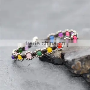 Waxed Cotton Cord Wrapped Indian Bracelet XE09-0210 thumbnail-4