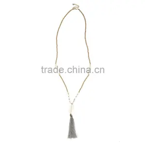 Handmade Wooden Beads Tassel Necklace Custom Wood Bead Necklaces thumbnail-3