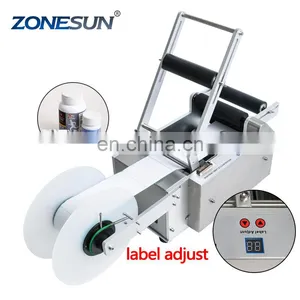 ZONESUN TB-50 Electric Sticker Glass Ampoule Vial Plastic Round Bottle Labeling Machine thumbnail-1
