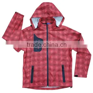 Printing Polyester Breathable PU Coated Spring Mens Jackets Thin Hoodie thumbnail-1