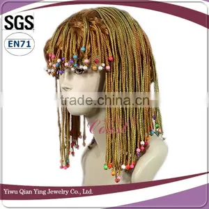 Black Synthetic Cleopatra Elizabeth Afro Braided Wig thumbnail-2