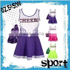 Custom Made Wholesale Transfer Printing Cheap Sublimation Girls Cheerleading Uniforms thumbnail-1