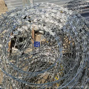 Galvanized Mild Steel Razor Wire Flat Wrap Razor Barbed Wire 500mm Height thumbnail-3