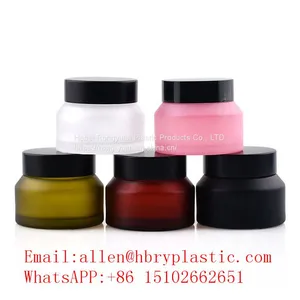 Eco Friendly China Wholesale Cosmetics and Moisturizing Cream Jar Body Scrub Container Glass Lotion Bottle thumbnail-1