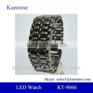 Lava Style Metal Suit Blue Lights Analog Digital Wrist Watch Led Watch thumbnail-1