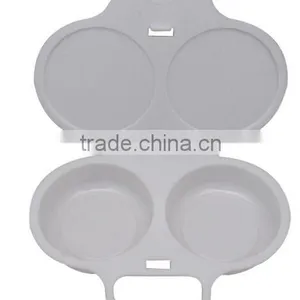 A HANDY TWIN EGG POACHER W/HINGED LID IN MICROWAVE OVEN thumbnail-3