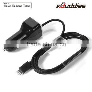 Built-in With MFi Charging Cable Car Charger for IPhone 6 6s 5 for Samsung thumbnail-2