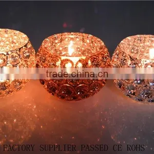 Online Shiny Gold Crystal Glass Candle Holders for Bar Deco Wedding Centerpieces Quality Choice thumbnail-6