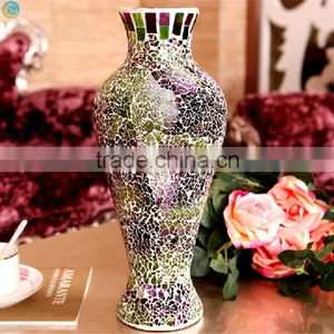 Turkey Colorful Glass Crack Mosaic Tall Wedding Vases thumbnail-1
