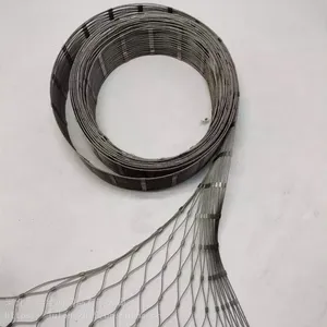 Stainless Steel Wire Rope Cable Hand-Woven Net Flexible Metal Mesh Net Balcony Railing Animal Poultry Bird Cage Garden Farm Zoo Safety Wire Net thumbnail-5