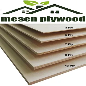 Commercial Plywood Okoume Bintangor Birch Pine Bleached Poplar Veneer Ply Wood Panel thumbnail-1