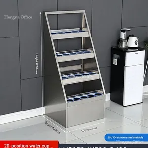 School Water Bottle Storage Cabinet | With Blue Protective Rings & Safe Edging | Classroom Student - Manufacturer thumbnail-1