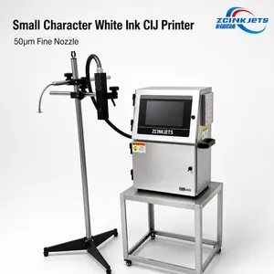ZCINKJETS 50um Small Character White Inkjet Coding Machine for Cable, Pipe, Plastic & Metal Marking thumbnail-1