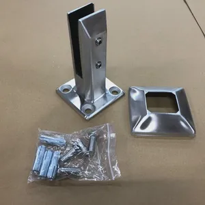 Glass Railing Brackets for Swimming Pool Fencing 304 Stainless Steel Friction Fit Easy Installation Modern Design thumbnail-3