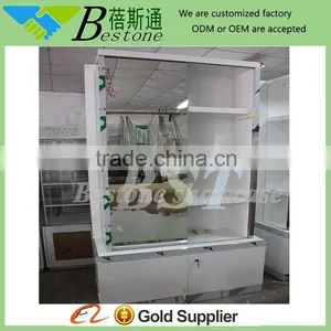 BST Factory Supply Wooden Floor Standing Mirror Jewelry Cabinet thumbnail-1