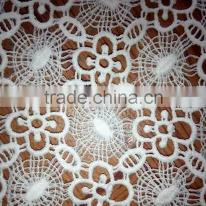Milk Silk Lace Fabric Polyester Embroidery Full Lace Water Soluble Lace Fabric thumbnail-2