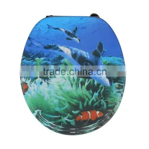 Household Ocean Pattern Polyresin Toilet Seat Cover thumbnail-1