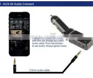 BC06 On-board Mp3 Bluetooth Hands-free Phone Car Charger USB FM Transmitters Double USB Interface2015 thumbnail-2
