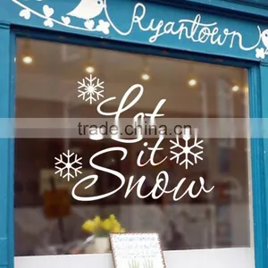 ALFOREVER Christmas Days Decoration Let is Snow Quote Vinyl White Decals thumbnail-1