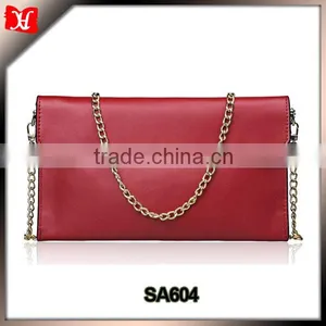 Custom Red Color Ladies Leather Acrylic Clutch Bag Envelope Evening Bag Wholesale thumbnail-1