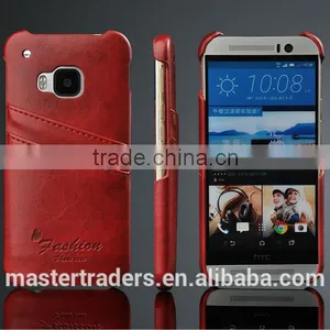 Original Fashion Wax Grain PU Leather Back Cover Case With Card Slot For HTC One M9 MT-3556 thumbnail-2