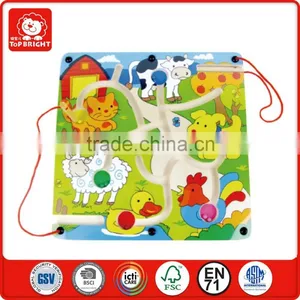 Child Toys Orthoplex Shape Animal Design Magnetic Games Board Learning Kids Toy Wooden Beads Educational Toys thumbnail-1