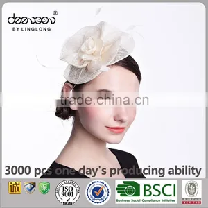 Wholesale Sinamay Hair Accessory Fascinator Floral Hat Plain for Ladies thumbnail-1