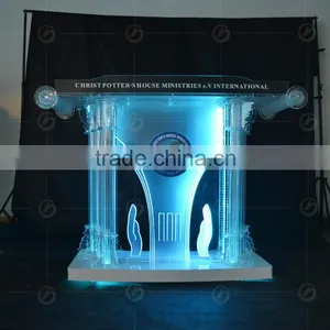 Clear Plastic Cheap Led Acrylic Church Podium thumbnail-3