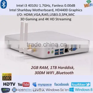 Fanless Mini PC With i3 4010u Core 2G RAM 1TB HDD 300M WIFI Bluetooth Home Gaming 4K HD Streaming PC thumbnail-1