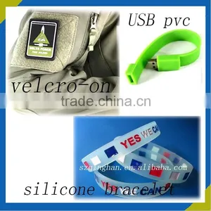 Cheap Eco-friendly 3D Pvc USB Silicone Wristband Hook Bag Rubber Patches thumbnail-1