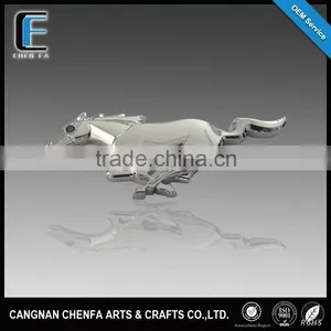 New Style 3D Decoration Chrome Plated Car Horse Sticker thumbnail-1