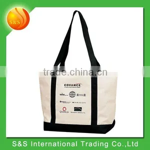 Two-tone Classic Design Carry-all Custom Canvas Tote Bag thumbnail-1