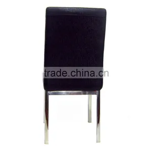 Black Color Leather Modern PU Metal Hotel Dining Chair thumbnail-3