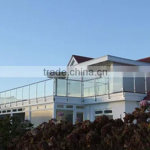 Glass Balcony Railing Stainless Steel Side Mount Railing Post Handrail thumbnail-3