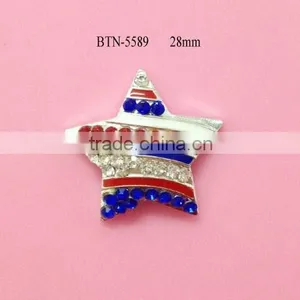 Hot Selling Factory Price Red White Blue Star Rhinestone Button in Stock (btn-5589) thumbnail-1