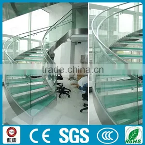 New Arrival Modern Stainless Steel Glass Curved Staircase Design thumbnail-5