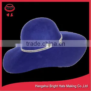 Women's Gray Wide Brimmed Wool Felt Hat thumbnail-5
