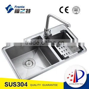 2016 New Design Double Bowl Steel Handmade Sink thumbnail-1