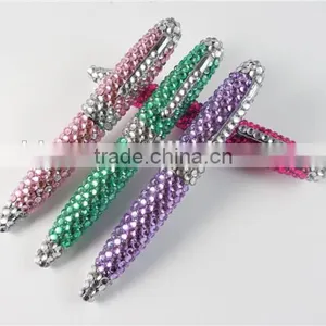 Wholesale Newest Corlorful Mini Crystal Bling Metal Ball Pen Made In China thumbnail-6