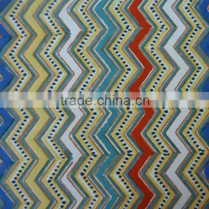 Designer Chevron Cotton Hand Block Printed Cotton Tablecloth thumbnail-2