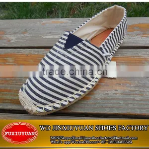 Flat Stripe Canvas Espadrilles Jute Les Espadrilles thumbnail-1