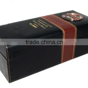 Luxury Faux Leather Wine Box/Wooden Wine Case thumbnail-2